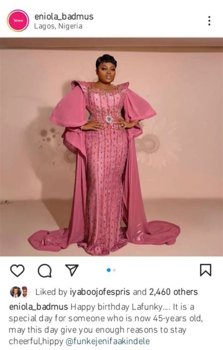 
“May This Day Give You Enough Reasons To Stay Cheerful”- Eniola Badmus Prays For Funke Akindele As She Marks 45th Birthday 